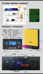 Onduleur hybride solaire 6kw, 48V, 120/240V, avec chargeur MPPT solaire, entrée haute PV 450 V dc, support sans batterie