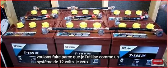 6 BATTERIES DE 6 VOLTS = 12 VOLTS